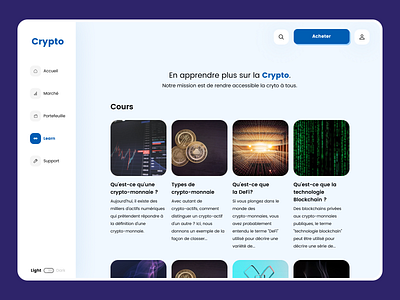 Crypto Dashboard Learning sessions crypto cryptocurrency dashboard design fintech learning ui uidesign ux uxdesign webdesign website