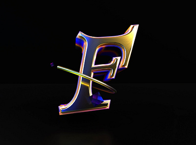 36 days of type - F 36dayoftype 3d black chromatic cinema4d design design art f gold golden graphisme illustration iridescent letter render serif type typography work