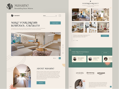 Remodelling Room Web Design building clean construction furniture homepage house improvement interior kitchen landingpage livingroom luxury modern remodelling room ui ux web web design web ui