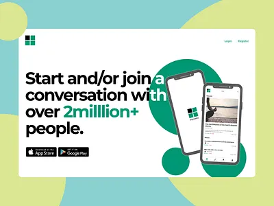 Mobile App Landing Page clean ui design designer flat landing logo product ui design uiux vector