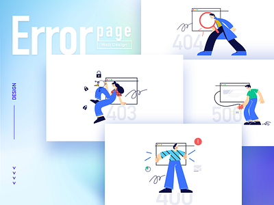 Error page design illustration ui web