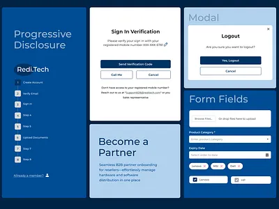 B2B Resellers Partner Onboarding Widgets form fields progressive disclosure ui ui design uiux ux design web design