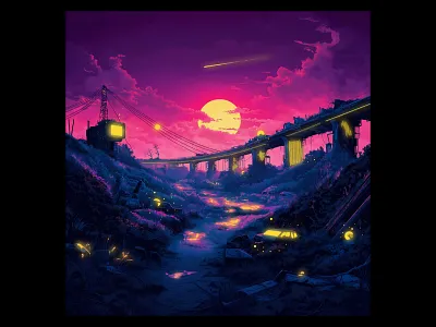 Aux Cœur des Machines: landscape art direction artwork design graphic design illustration kevlard music photoshop retouching