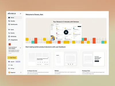 Straws - Customer Feedback Dashboard analytics better product decisions customer feedback customer replays data visualization easy navigation events landing page management dashboard management sytstem marketing modern saas service quality surveys system user relationship users view ux web design