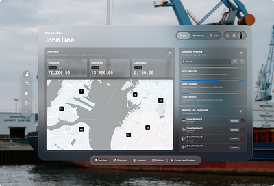 Order Management - Apple Vision Pro - Spatial UI Design applevisionpro ordermanagement shipment shipmenttracking spatial spatialui ui visionos visionpro