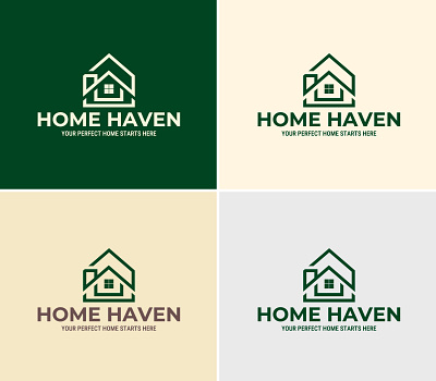 Home Haven – Minimalist Real Estate Logo interior design logo