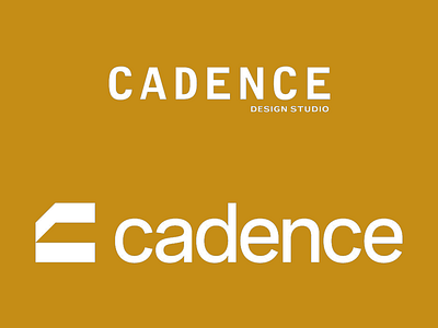 Cadence Design Studio Logo brand identity branding brandmark cadence color match design design studio graphic design logo logo design logo mark logotype symbol typo typography white and yellow white typography yellow background