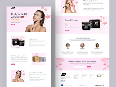 Skincare Product Landing Page Design beaty cosmetics web cream landing page landing page design product product page product page design skincare ui user experience user interface userexperience userinterface website website beauty