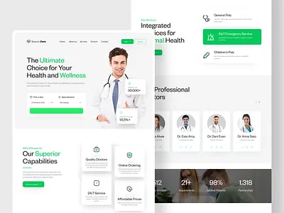 Beacon Care - Healthcare Landing Page consultation design doctor health healthcare homepage hospital landing page medical medical care patient selfcare ui web web design website wellness