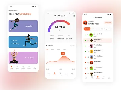 Fitness & Workout Mobile App Design app design calories coach fitness app fitness plan fitness tracking gym ilias minimal mobile mobile app nutrition tracker personal training running stats training ui workout workout app yoga