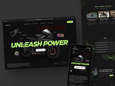 rapid.ride - Landing Page Design branding design figma graphic design illustration landingpage logo main page moto typography ui ux uxdesign webdesign