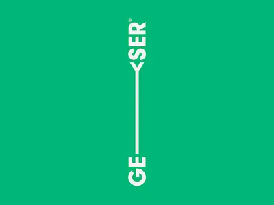 Geyser Vertical Typographic Logo Design brand identity branding design geyser green green background green white identity logo logo mark logotype minimalist minimalistic design symbol typo vertical vertical design visual visual identity white typography