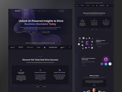 SaaS Landing Page ai dark mode landing page design landing page saas saas saas web design saas website platform ui website