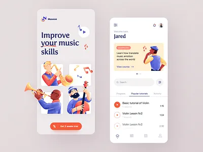 MuseOn Mobile application design interface startup ui ux