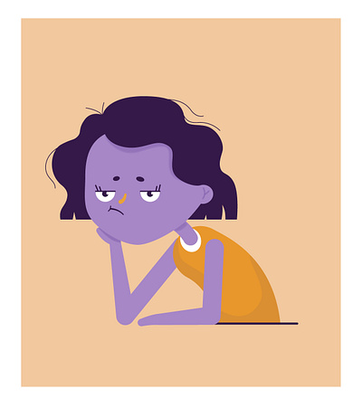 bored girl adobe illustrator ai animation colors design graphic icon illustration ilustrare vector