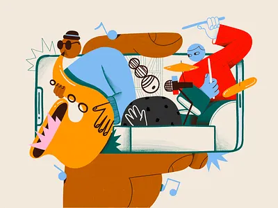 Work for NPR Tiny Desk branding character color colors design illustration texture