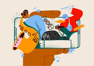 Work for NPR Tiny Desk branding character color colors design illustration texture