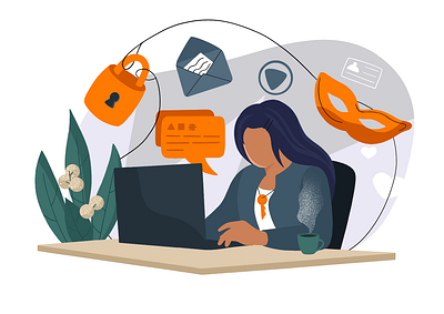 Internet security illustration. Anonymity concept browse character concept design flat home icon illustraion illustrator infographic internet mail massage office security simple spot user web work