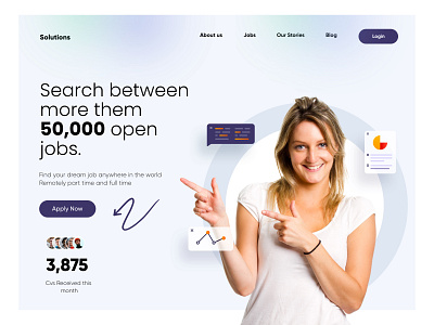 Job Searching Landing Page Design agency clean design digital illustration landing landing page design landingpage minimal project typography ui uiux ux web web design webdeisgn webdesign website website design