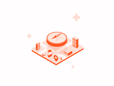 City app color icon illustration tech