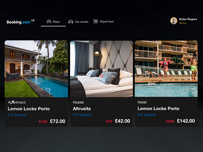Booking.com VR concept - just tinkering 360 animation ar concept design prototype ui vr