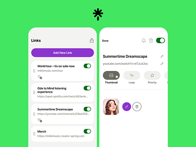 Linktree Mobile App - Links android app clean edit ios links list minimal modern simple ui ux