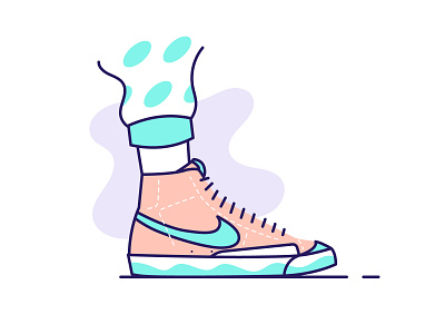 Nike Mid 77 Blazer footwear icon footwear illustration illustration nike mid 77 blazer nike shoes nike shoes icon outline illustration shoes icon shoes illustration shoes illustrations