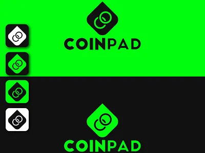 Coinpad app branding design icon minimal vector