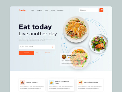 Online Food Delivery Web UI Exploration ( Making ) best creative designer dribbble best shot food food delivery home page landing page online shop popular restaurant top ui design web web design webdesign website website concept website design websites