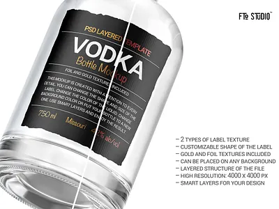 Gin/Vodka Bottles Mockup alcohol alcohol bottle gin layered mockup mockup psd mockup template psd vodka