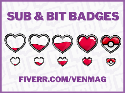 Costum Sub & Bit Badges badge badge design badge logo badgedesign badges emote emoteart emotes emotes for twitch emotestwitch fill heart badges heart heart badges heart sub badges lululuvley sub badges pokeball emote pokemone emote twitch twitch art twitchemote