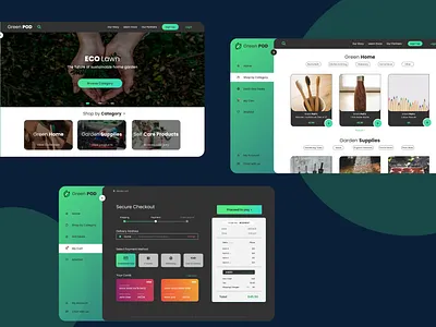 'Green Pod' Mock-up Design design ui ux web