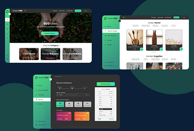 'Green Pod' Mock-up Design design ui ux web