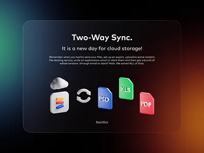Two-Way Sync 3d 3dart b3d blender cloud cycles dark doc documents figma glass glassmorphic illustration pdf psd render sync ui xls