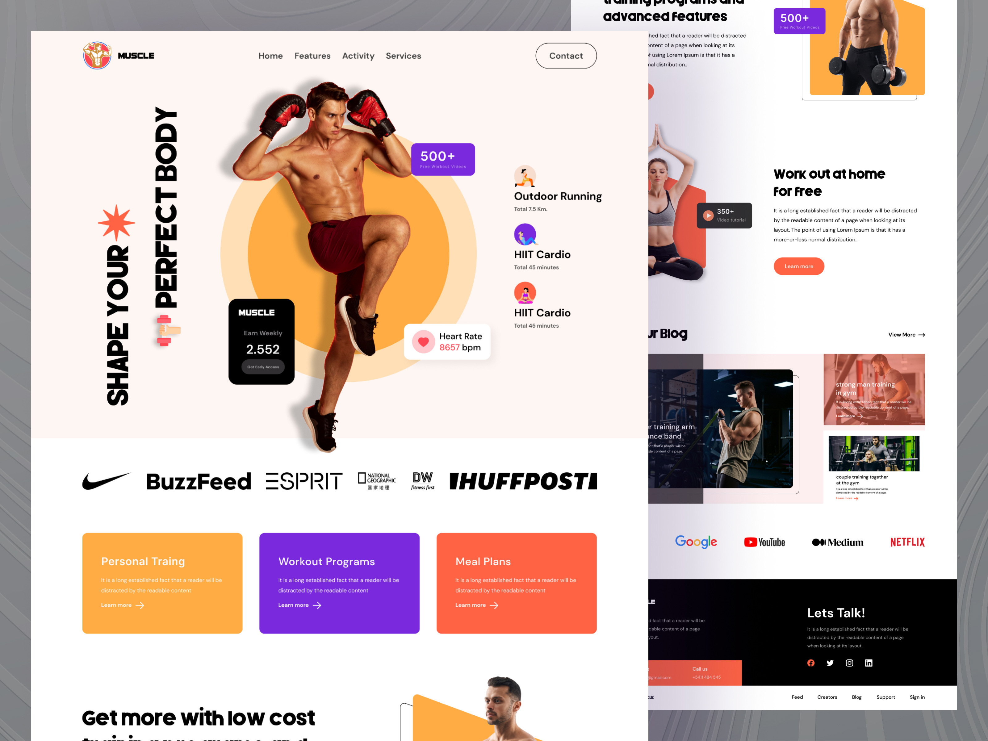 Workout Gym Landing Page by Oyolloo on Dribbble