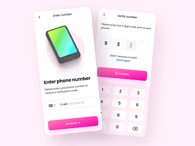 Code verification app concept app app design create account login mobile app onboarding sign in sign up signup ui ux verification verification code verify