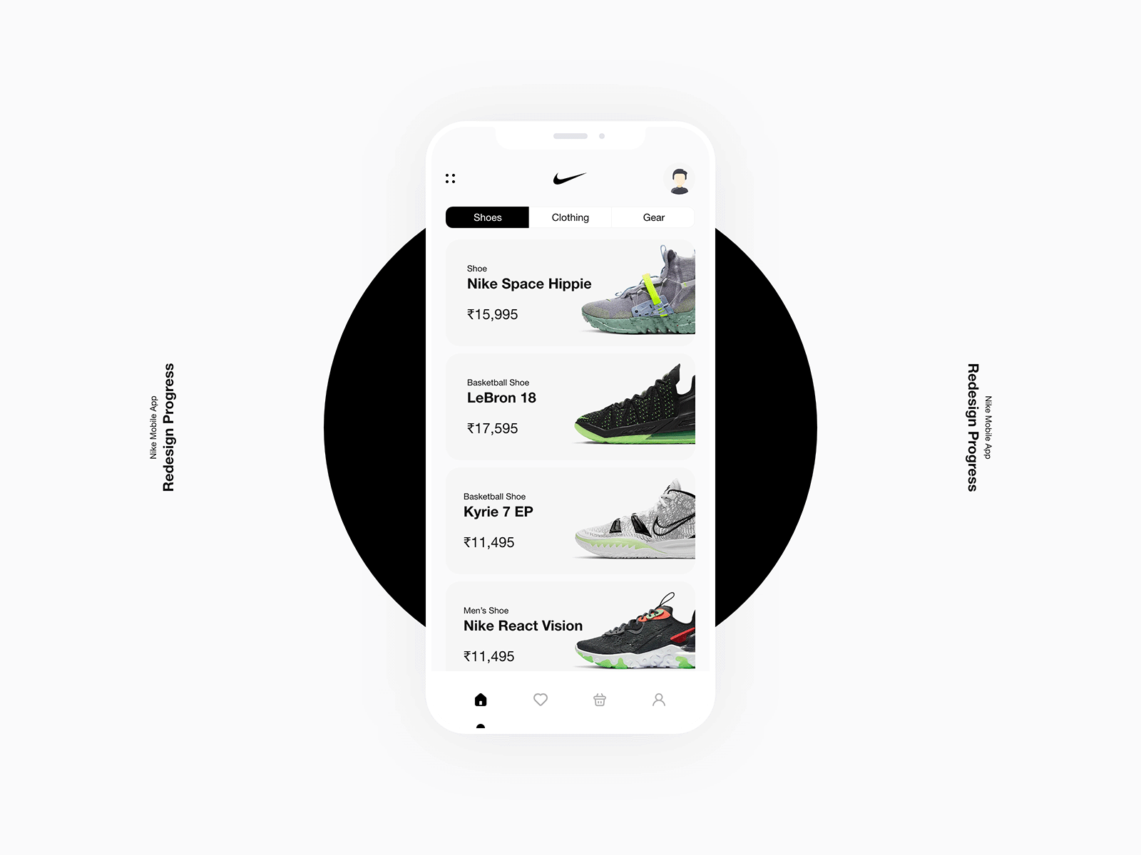 Nike App - Redesign - Progress 2021 adobe xd app brand identity color palette design system mobile app rebranding redesign uiux