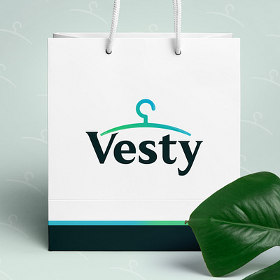 Vesty branding gradient graphic design illustrator logo minimal typography vector