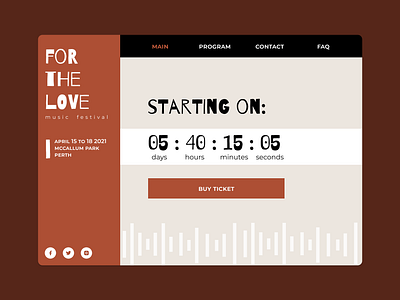 Daily UI 014 - Countdown Timer countdown countdown timer countdowntimer daily ui daily ui 014 daily ui 14 daily ui challenge dailyui dailyui 014 dailyuichallenge design music music festival ui ux web design webpage webpagedesign webpages