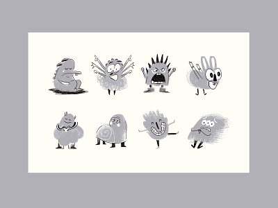 Emotions Characteres anger anxiety character design children emotions fear game illustration joy kids love print sadness surprise tiredness