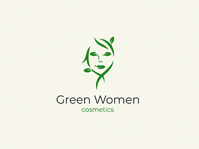 green women cosmetics face girl green logo women