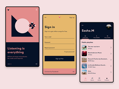 Listening is everything 🎵🎵🎵 app application colours design mobile mobile design mobile ui mobile ux music music app sketch ui ui design ux ux design