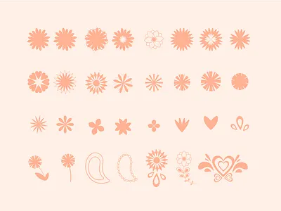 Icons Design - Floral Sunset Collection branding flat illustration flowers icon icons design icons pack icons set illustration logo mandala nature vector artwork