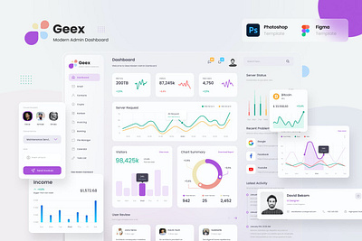 Geex Admin Dashboard 3d 3d illustration admin app blur blur gradient card chart clean dashboard gradient illustration minimal mobil progress simple ui ui design ux ux design