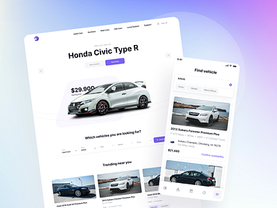 Car Dealership Landing Page - Vehically UI kit auction auto car dealer landing landing page landing page design rent template ui ui design ui kit ux vehicle website