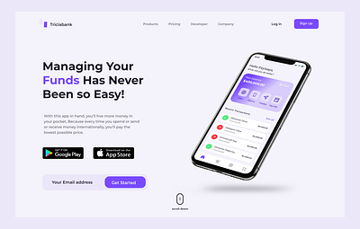 Bank landing page bank app bank ui