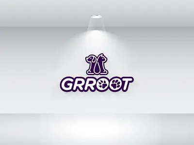 GRROOT Logo Dezine attractive branding creative design creative logo elegant icon minimalist pet care pets typography
