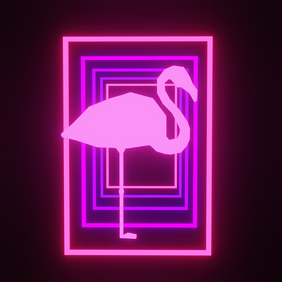 flamingo framed blender blender3d flamingo pink