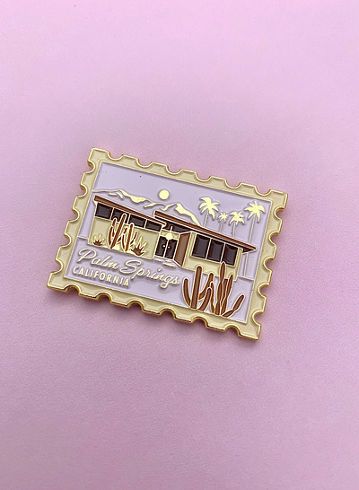 palm springs pin cactus california enamel pin mid century palm palm springs palm tree summer west coast