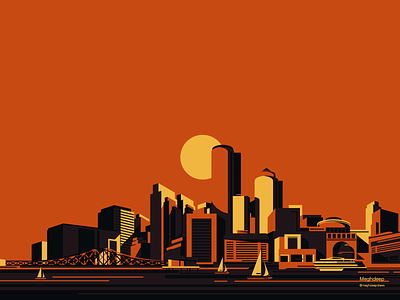 MELBOURNE 2d city color flat freelance illustration illustrator landscape line minimal modern simple tech vector web illustrations website